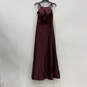 NWT Womens Red Sleeveless Halter Neck Regular Fit Back Zip Maxi Dress Sz 6 image number 1