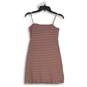 Womens Multicolor Striped Square Neck Sleeveless Spaghetti Strap Mini Dress Sz S image number 1