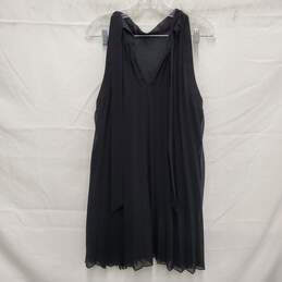 NWT Betsy Johnson WM's Black Sheer Chiffon Pleated Overlay Dress Size L alternative image
