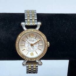 Designer Fossil ES 3895 Rhinestone Round Analog Dial Quartz Wristwatch
