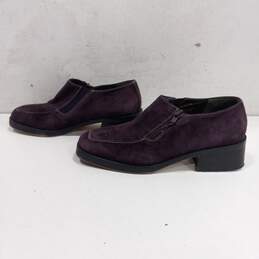 Donald J Pliner Women's Audra Plum Suede Leather Zip Loafers Size 6.5M alternative image