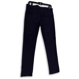 Mens Blue Denim Dark Wash Pockets Stretch Skinny Leg Jeans Size 32/32 alternative image