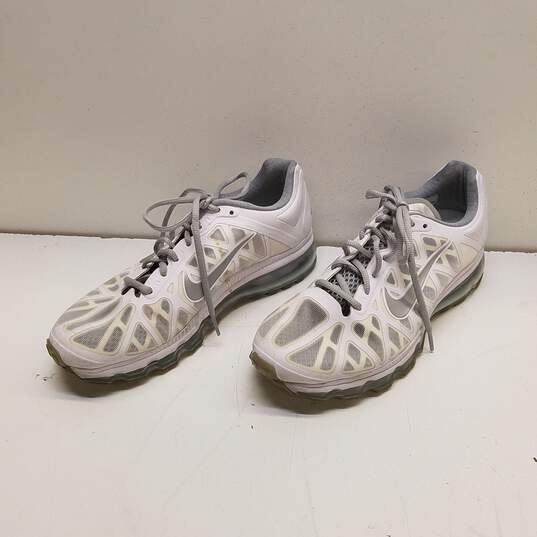 Nike Air Max+ 2011 White Metallic Sliver Athletic Shoes Men's Size 9 image number 5