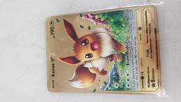 Pokémon Basic Eevee V Gold Metal Card