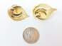 Vintage Crown Trifari Brushed Gold Tone Clip-On Earrings 13.5g image number 6
