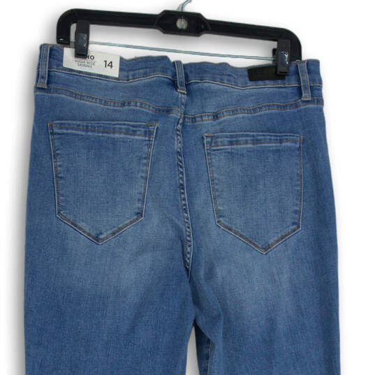 NWT Womens Blue Soho Denim Medium Wash High Rise Skinny Leg Jeans Size 14 image number 4