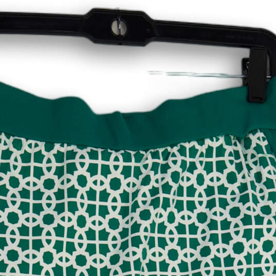 Women's Green White Printed Elastic Waist Pull-On Mini Skirt Size 8 image number 4