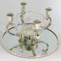 WM Rogers Silver Plate Teapot Creamer Sugar W/ Serving Trays & Candle Holder image number 8