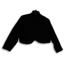 NWT Womens Black Embellished Long Sleeve Open Front Cropped Jacket Size M alternative image