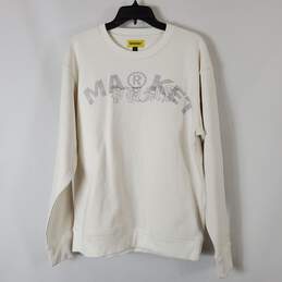 Market Men Ivory Cotton Sweatshirt Sz M