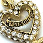 Designer Juicy Couture Gold-Tone Curb Chain Rhinestone Charm Necklace image number 4