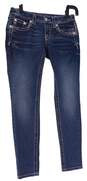 Womens Blue Medium Wash Pockets Denim Skinny Jeans Size 26 image number 1