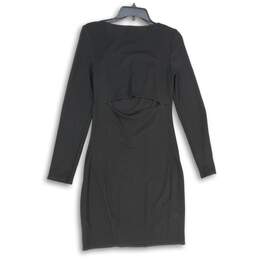 NWT Helmut Lang Womens Black Square Neck Long Sleeve Pullover Sheath Dress Sz L alternative image