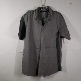 Mens Chest Pocket Short Sleeve Collared Button-Up Shirt Size X-Large