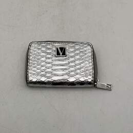 Victoria's Secret Womens Silver Animal Skin Inner Compartment Zip-Around Wallet