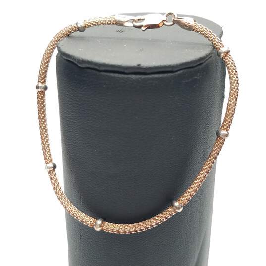 Milor Sterling Silver Mesh Chain 7" Bracelet 4.4g image number 2