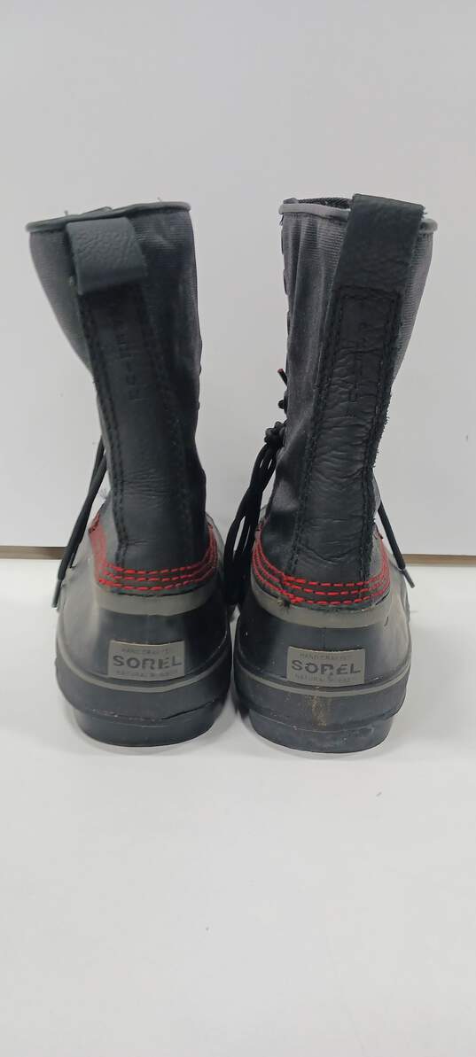 Sorel Men's Black Rubber and Canvas Snow Boots Size 10 image number 4