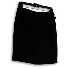 NWT Womens Black Stretch Back Zip Knee Length Straight & Pencil Skirt Sz 8P