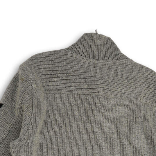 NWT Mens Gray Mock Neck Long Sleeve Pockets Full-Zip Cardigan Sweater Sz XL image number 4