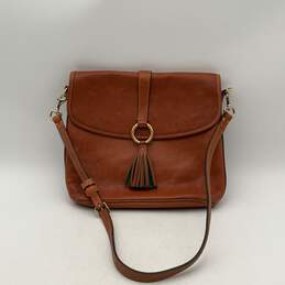 Dooney & Bourke Womens Florentine Dottie Brown Leather Crossbody Bag Purse