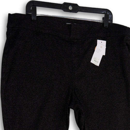 Buy the NWT Womens Black Silver Elastic Waist Signature Fit