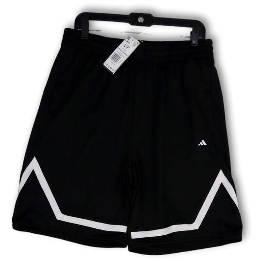 NWT Mens Black Pro Block Elastic Waist Basketball Athletic Shorts Size L image number 1