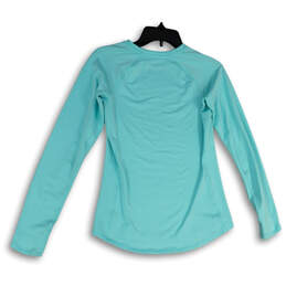Womens Blue Round Neck Long Sleeve Activewear Pullover T-Shirt Size Small alternative image