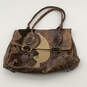 Womens Brown Animal Print Leather Inner Pocket Double Handle Shoulder Bag image number 4