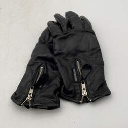Harley-Davidson Mens Black Leather Zipper Riding Gloves Size Large alternative image