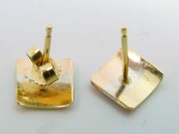 Elegant 14K Tri Color Gold Textured Stud Earrings 1.4g alternative image