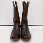 Men's Brown Justin's Leather Square Toe Western Cowboy Boots Size 10.5 image number 1