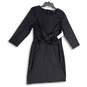 NWT Womens Black Long Sleeve Twist Front Back Zip Sheath Dress Size L image number 1