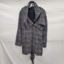 Christian Siriano WMs Gray Plaid Long Overcoat Size 26/28