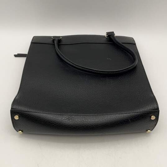 Kate Spade Womens Black Leather Double Strap Bottom Stud Zipper Tote Handbag image number 2