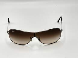 Mens RB3211 Shield Silver Metal Frame Polarized Lens Aviator Sunglasses