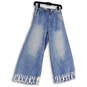 Womens Blue Denim Medium Wash Pockets Stretch Wide Leg Jeans Size 26 image number 1