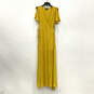 NWT Womens Yellow V-Neck Pleated Short Sleeve Wrap Dress Size Medium image number 1