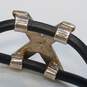 Sterling Silver Black Rubber Double Band X 7inch Bracelet 26.6g image number 6