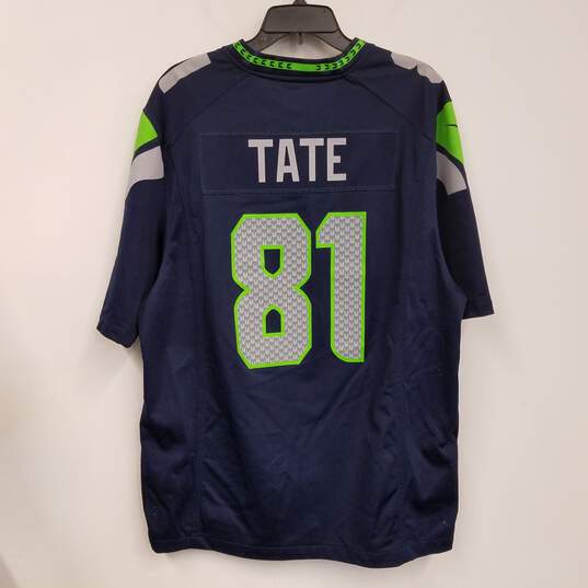Mens Blue Seattle Seahawks Golden Tate #81 Football NFL Jersey Size Large image number 2