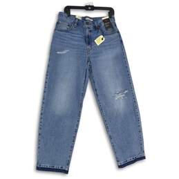 NWT Levi Strauss & Co. Womens Blue Denim Baggy Dad Straight Leg Jeans Size 30