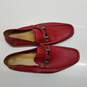 AUTHENTICATED Gucci Red Leather Horsebit Loafer Boat Shoes Mens Size 9 image number 2