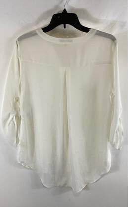 Chaus New York Womens White Sheer 3/4 Sleeve Pullover Blouse Top Size Medium alternative image