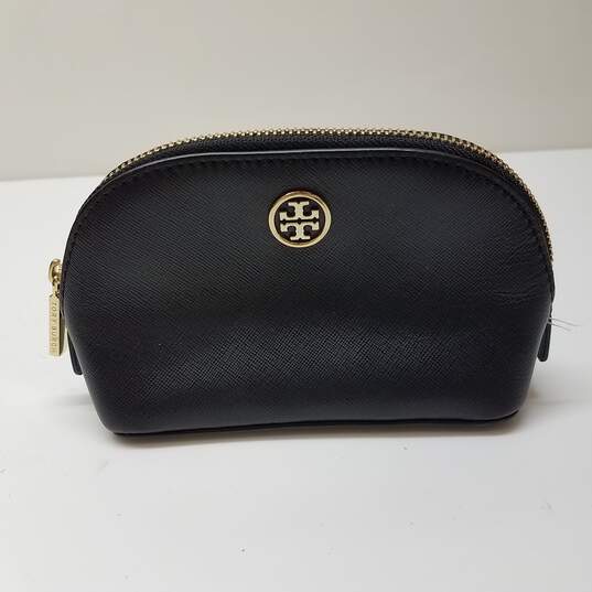 Buy the Tory Burch York Saffiano Leather Cosmetic Case Black