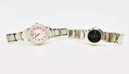 Fossil 110808 & 8762 Rhinestone Silver Tone Stainless Steel Watches 133.5g
