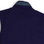 Mens Blue Mock Neck Slash Pocket Full-Zip Golf Windbreaker Vest Size M image number 1