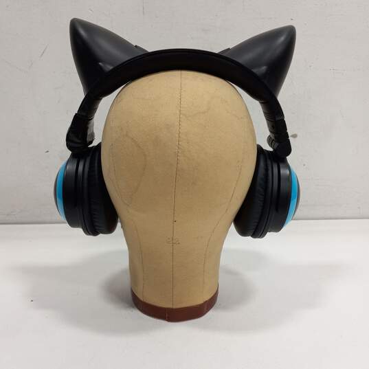 Brookstone Speaker Cat Ear Blue Headphones In Case image number 3