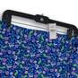 NWT Loft Womens Blue Floral Flat Front Ruffle Back Zip Wrap Skirt Size 16 image number 3