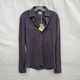 NWT Faherty MN's Organic Cotton Knit Seasons Gray Long Sleeve Shirt Size SM