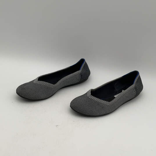 Womens Gray Knitted Round Toe Low Top Slip-On Ballet Flats Size 8.5 image number 5