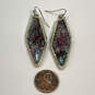 Designer Kendra Scott Gold-Tone reen Purple Abalone Stone Drop Earrings image number 2